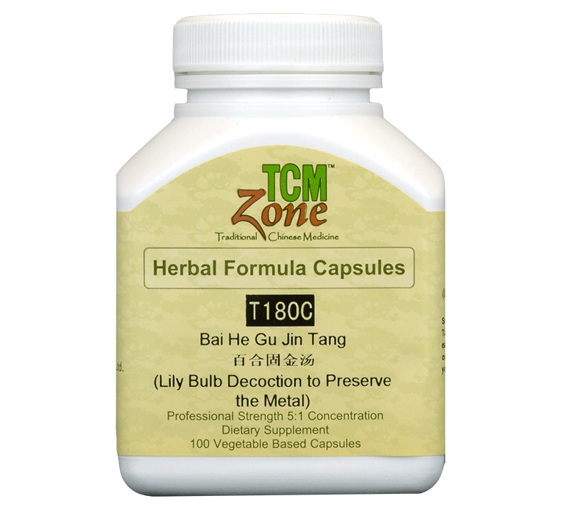 T180C Bai He Gu Jin Tang, Lily Bulb Decoction to Preserve the Metal (VegiCapsules) Herbal TCM